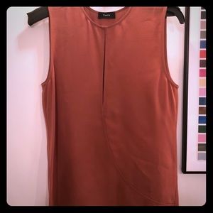 Theory Pink Russet Crepe Tank S/M